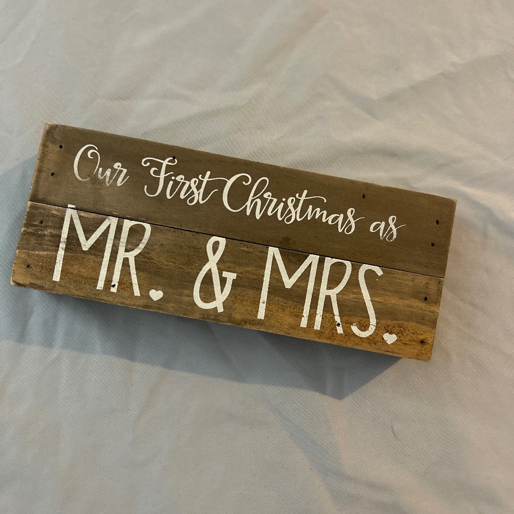 Our First Christmas Rustic Sign